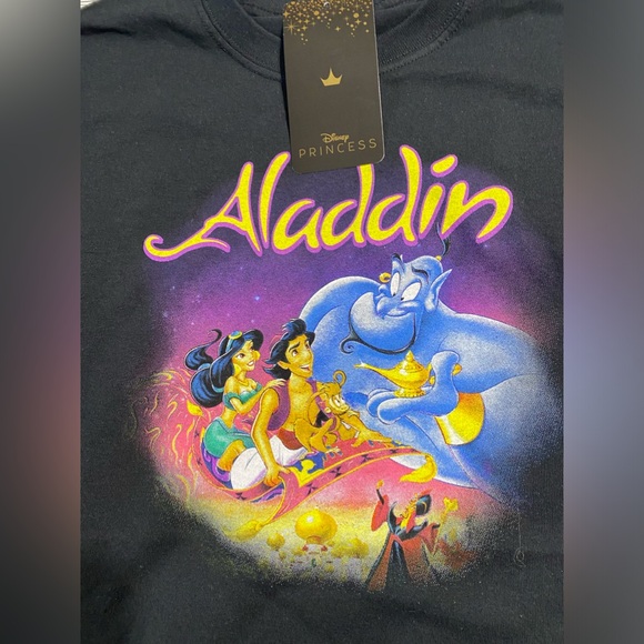 🌸Nwt Disney Aladdin Sz Medium Tee Black - Picture 5 of 10